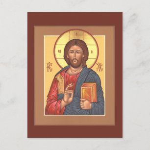 Kristus Pantocrator Prayer Card Vykort