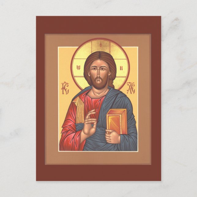 Kristus Pantocrator Prayer Card Vykort (Framsida)