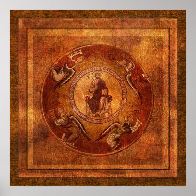 Kristus Pantokrator Christian Iconography Poster (Framsidan)