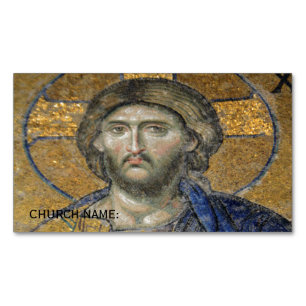 Kristus Pantokrator Mosaik Ikonisk Religiös Romers Magnetiska Visitkort