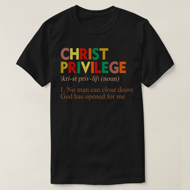Kristus Privilege Definition T Shirt (Design framsida)