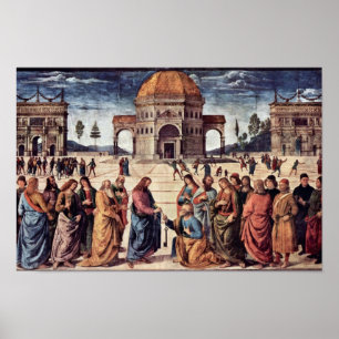 Kristus räcker St Peter nycklarna till kungariket Poster