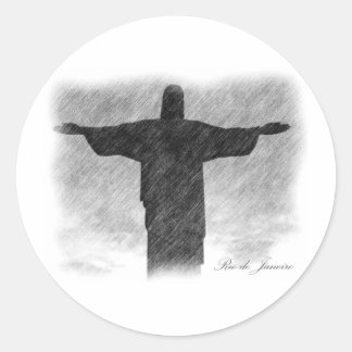 Kristus Redeemer 1 Runt Klistermärke
