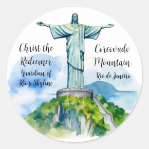 Kristus Redeemer: Guardian of Rio's Skyline Runt Klistermärke