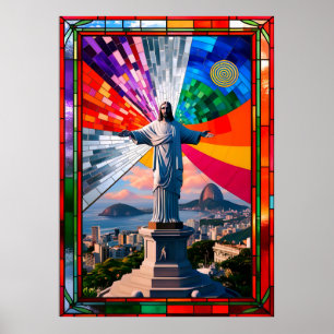 "Kristus Redeemer in Mosaic Poster