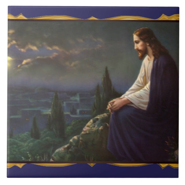 Kristus Redeemer Kakelplatta (Framsidan)