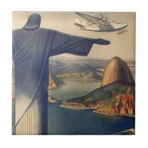 Kristus Redeemer Statue, Rio De Janeiro, Brasilien Kakelplatta