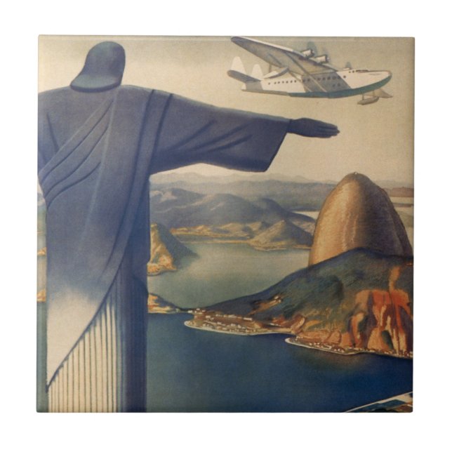 Kristus Redeemer Statue, Rio De Janeiro, Brasilien Kakelplatta (Framsidan)
