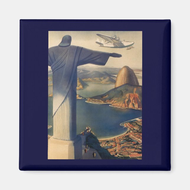 Kristus Redeemer Statue, Rio De Janeiro, Brasilien Magnet (Framsidan)
