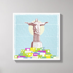 Kristus Redeemer Travel-affisch Favela Canvastryck
