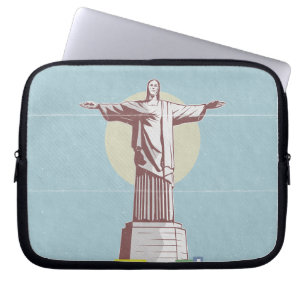 Kristus Redeemer Travel-affisch Favela Laptop Fodral
