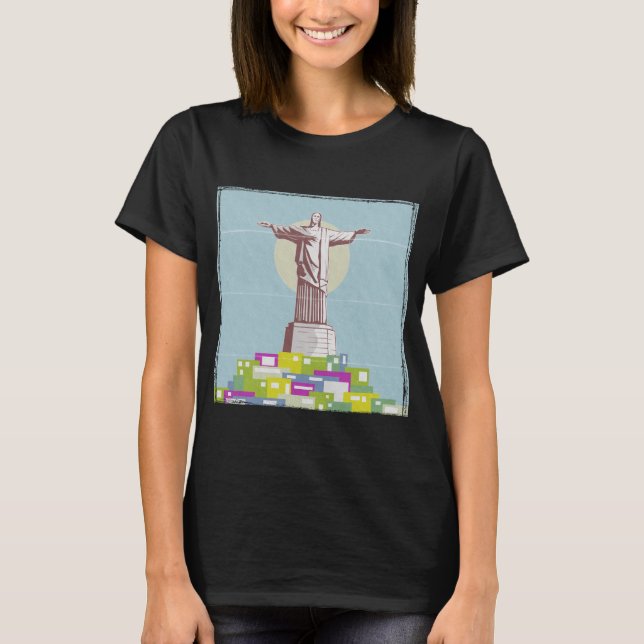 Kristus Redeemer Travel-affisch Favela T Shirt (Framsida)