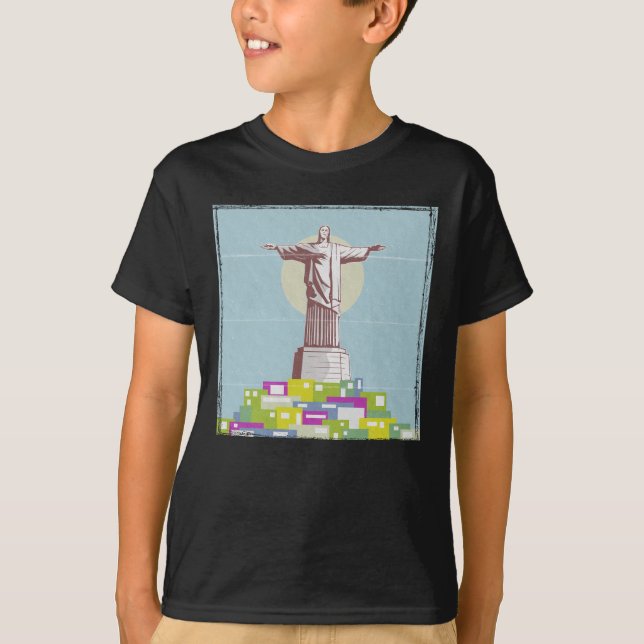Kristus Redeemer Travel-affisch Favela T Shirt (Framsida)