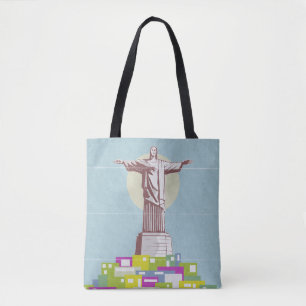Kristus Redeemer Travel-affisch Favela Tygkasse