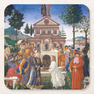 Kristus, Sandro Botticelli Underlägg Papper Kvadrat