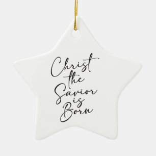 Kristus Savior är Born Silent Natt Religiösa C Julgransprydnad Keramik