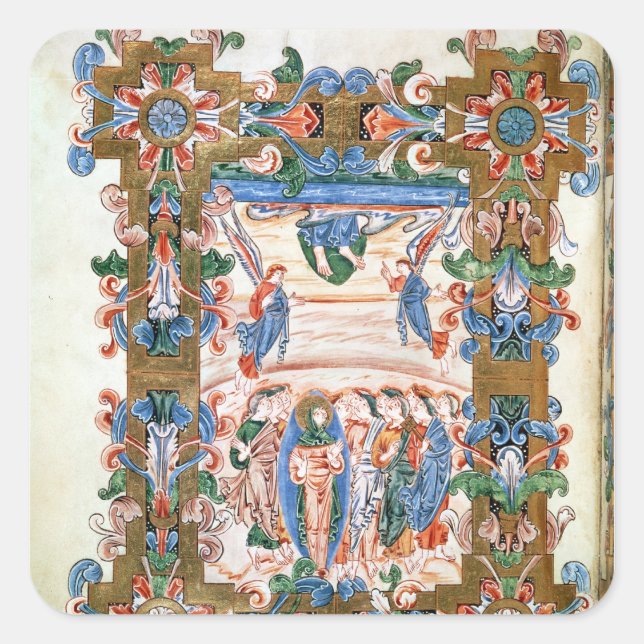 Kristus scension fyrkantigt klistermärke (Framsida)