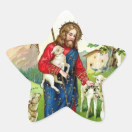 Kristus Shepherd Stjärnformat Klistermärke