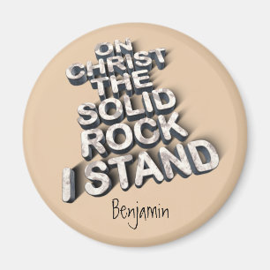 Kristus solid sten kristen bibel citat typografi magnet
