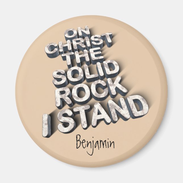 Kristus solid sten kristen bibel citat typografi magnet (Framsidan)