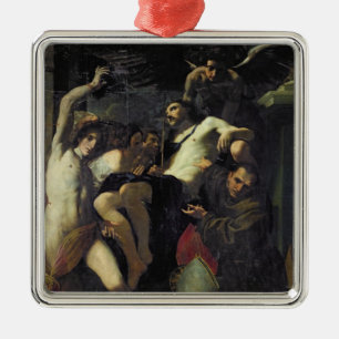 Kristus som älskas av änglar, St. Sebastian Julgransprydnad Metall