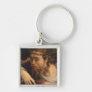 Kristus som bär kor, 1540-45 (olja på panel) fyrkantig silverfärgad nyckelring