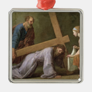 Kristus som bär kor, c.1651 julgransprydnad metall