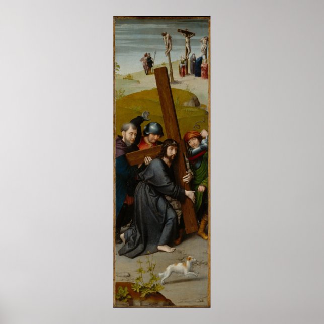 Kristus som bär Kor, med Crucifixion Poster (Framsidan)