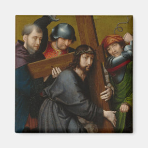 Kristus som bär kor, med crucifixionen magnet