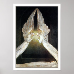 Kristus som bevakas av änglar av William Blake Poster
