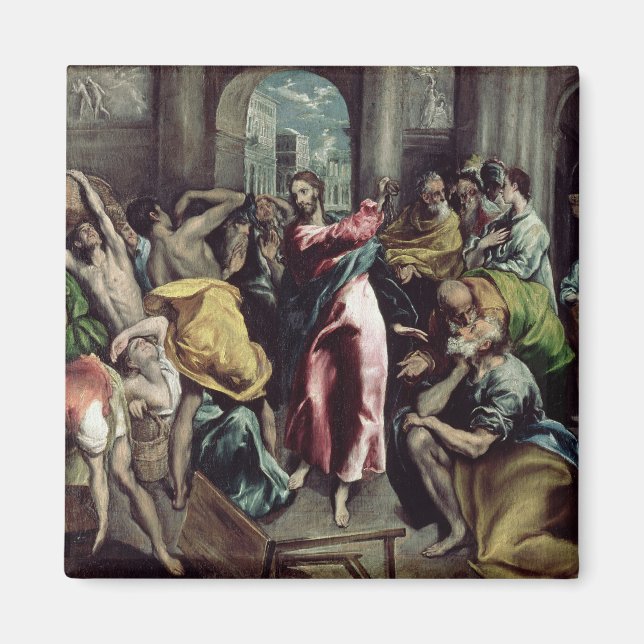 Kristus som driver handlarna från Temple Magnet (Framsidan)