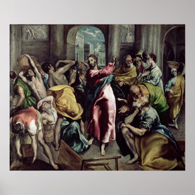 Kristus som driver handlarna från Temple Poster (Framsidan)