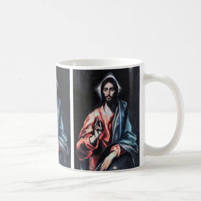 Kristus som Frälsare av El Greco Kaffemugg (Höger)