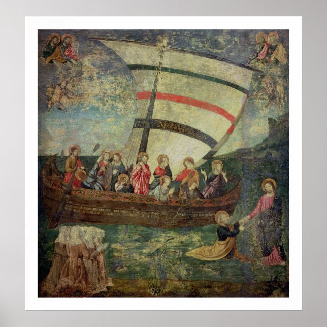 Kristus som går på vatten, efter "Navicella" Poster (Framsidan)
