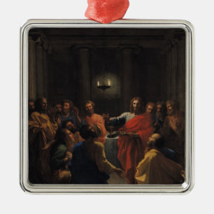 Kristus som instiftar eucharisten julgransprydnad metall