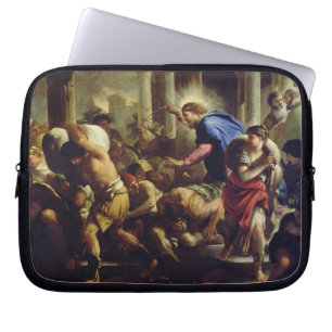Kristus som kör köpmännen från tempelet laptop sleeve