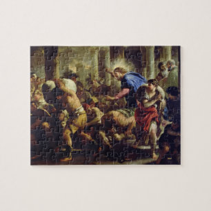 Kristus som kör köpmännen från tempelet pussel