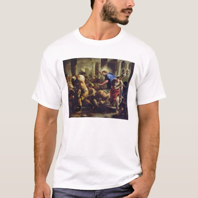 Kristus som kör köpmännen från tempelet t-shirt (Framsida)