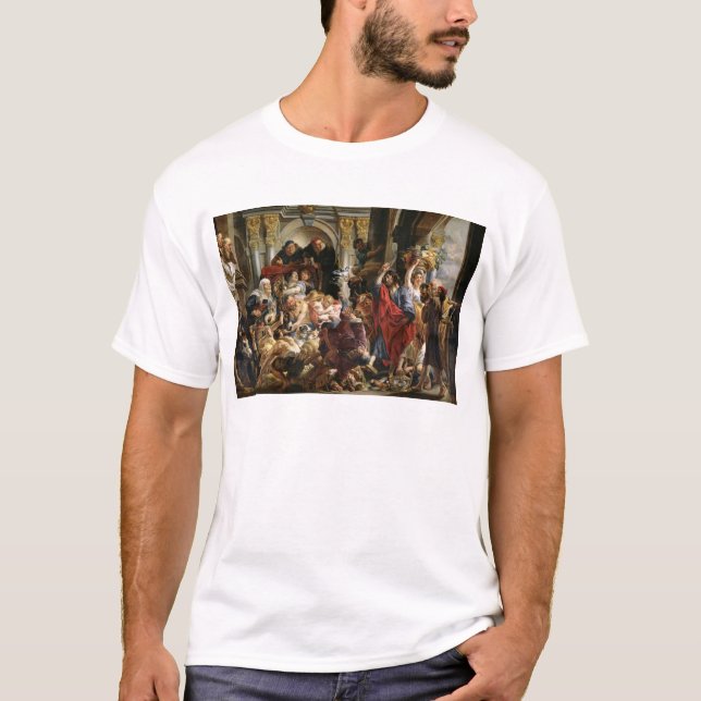 Kristus som kör köpmännen från tempelet t shirt (Framsida)