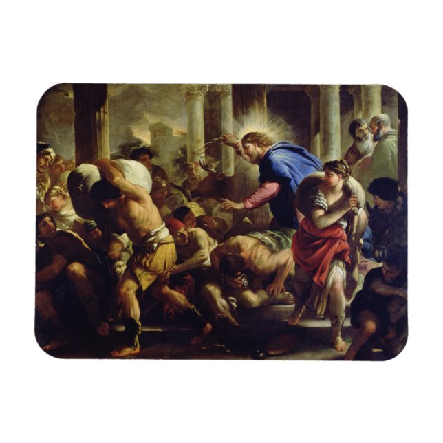 Kristus som kör Merchants från Temple Magnet (Horisontell)