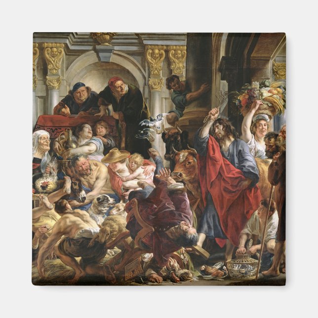 Kristus som kör Merchants från Temple Magnet (Framsidan)
