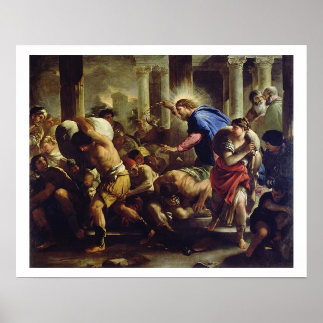 Kristus som kör Merchants från Temple Poster (Framsidan)