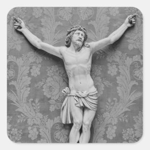 Kristus som korsfästas, av Michelangelo Buonarrot Fyrkantigt Klistermärke