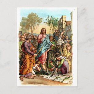 Kristus som skriver in Jerusalem Vykort