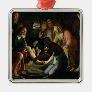 Kristus som tvättar lärjunge fot, 1623 julgransprydnad metall