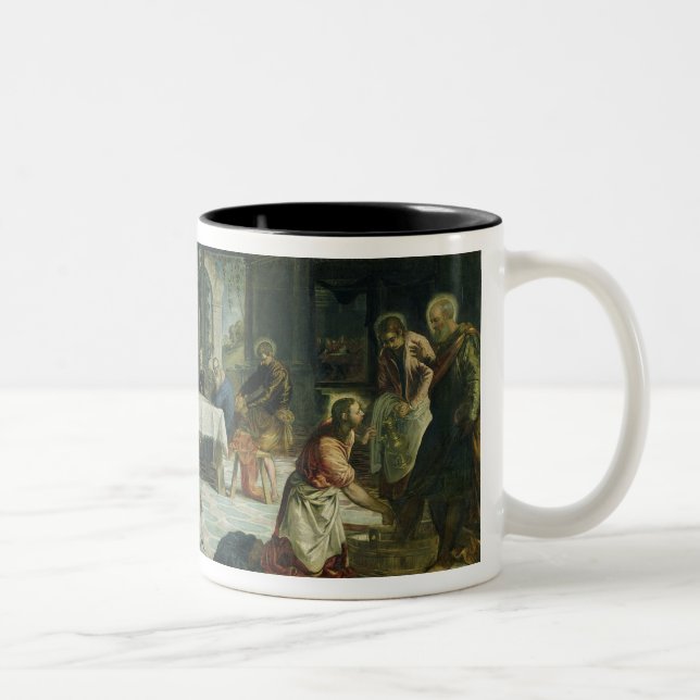 Kristus som tvättar lärjunge fot, c.1547 Två-Tonad mugg (Höger)