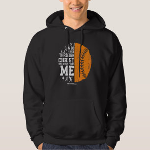 Kristus Stärker mig Religiösa Christian Softbal Hoodie