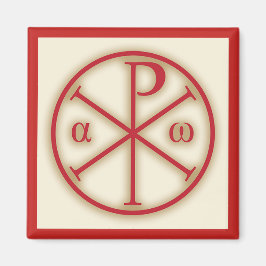 Kristus symboler: Chi-Rho, Alfa och Omega Magnet
