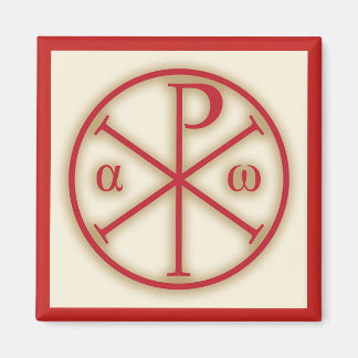Kristus symboler: Chi-Rho, Alfa och Omega Magnet