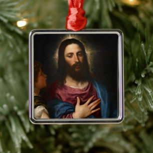 Kristus, titian julgransprydnad metall